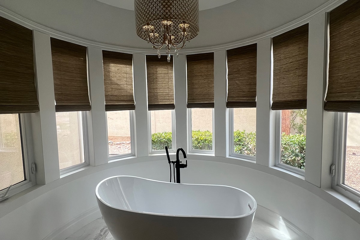 A finished window covering installation in a Naples home
